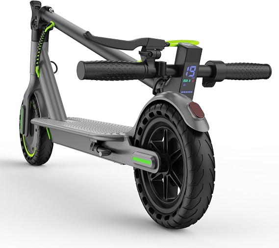 Electric Scooter, 350W/500W Motor, 21 Miles Long Range, 19 MPH Max Speed, 8.5" Solid Tire, Lightweight EScooter with Dual Brakes & Lights, APP
