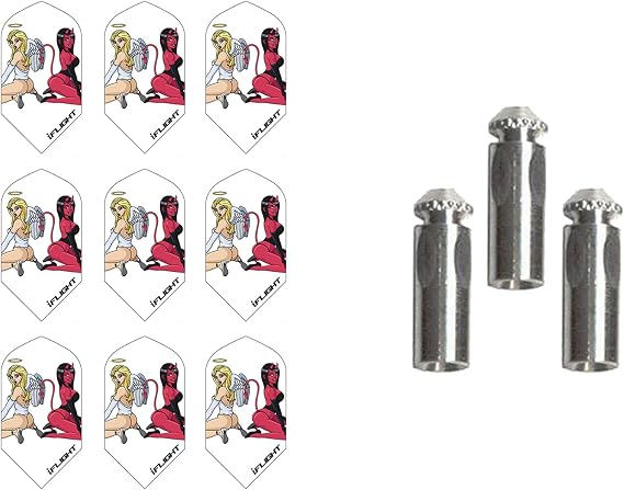 iFlight 3 Sets of Ruthless Slim Dart Flights Plus 1 Set of Dart Flight Protectors (Saint & Sinner)