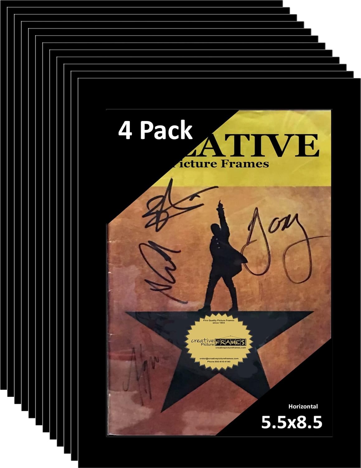 Creative Picture Frames 12Pk5.5X8.5Bk Black Theatre Frame, Holds 5.5X8.5-Inch Media With Installed Hanger And Easel (Pack of 12, Theatre Bill Not Included)