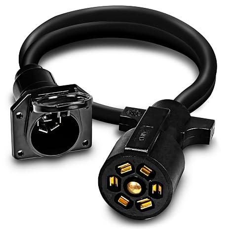 TRUE MODS 3ft 7 Pin Extension Cable Trailer Wire Plug Connector Cord