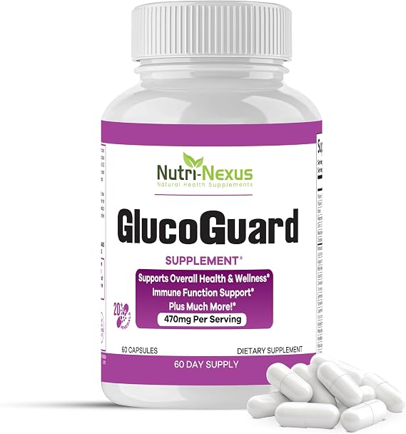 GlucoGuard Immune Support & Wellness Supplement 60 Capsules, 470mg, 60 Day Supply