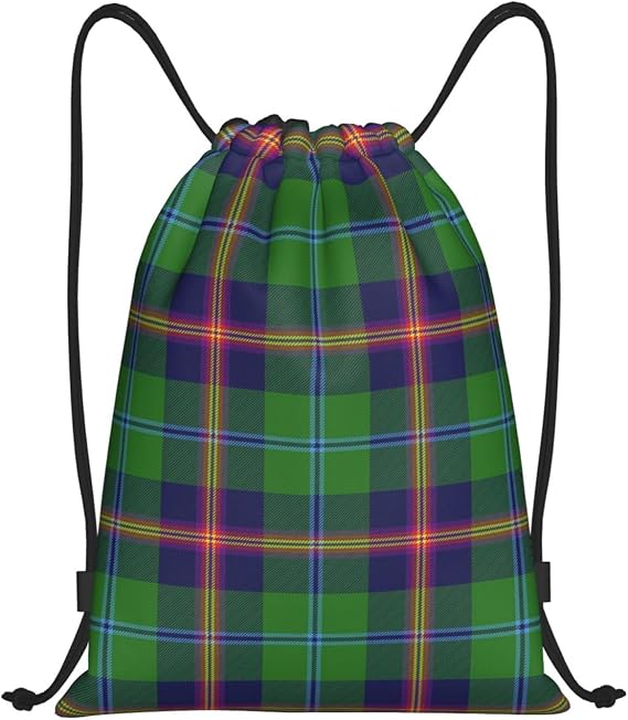 Drawstring Backpack String Bag Selkirk Tartan Sackpack for Sports Gym Smal