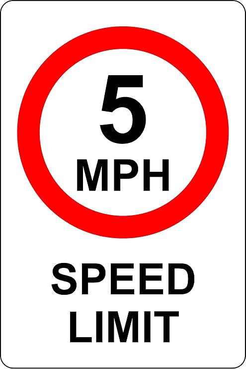 5 MPH Speed Limit Safety Sign - 3mm Aluminium sign 300mm x 200mm