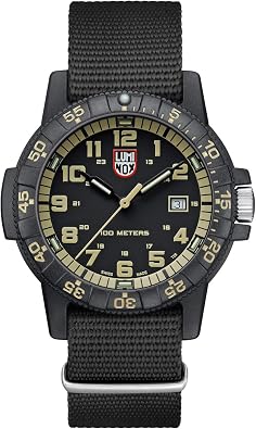 Luminox Leatherback SEA Turtle Giant Mens Watch 44 mm, 0320/0330 Series, Military Watch, Swiss Quartz Watch, 100 m Water Resistant, Self-Illuminating