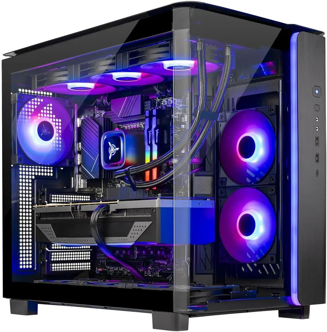 Skytech King 95 Gaming PC Desktop, Ryzen 7 7800X3D 4.2 GHz 5GHz Turbo, AMD RX 7800XT 16GB, 1TB Gen4 NVMe SSD, 32GB DDR5 RAM 5600 RGB, 850W Gold PSU, 360mm ARGB AIO, Wi-Fi, Win 11