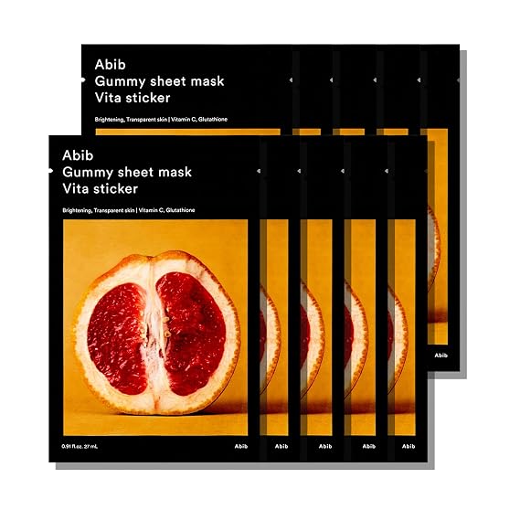 Abib Gummy Sheet Mask Vita Sticker 10 Sheets (Skin Tone) I Korean Face Mask for Sensitive Skin, Soothing & Redness Relief, Daily Skincare Treatment, K-Beauty Sheet Mask
