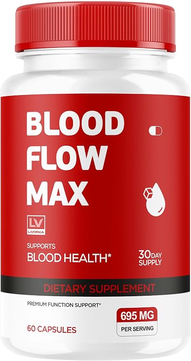 Blood Flow Max, Blood Flow Max Capsules, Blood Flow Max Blood Support, BloodFlow Max, Blood Flow Capsules for Generall Wellness, Blood Flow Max Pills, 60 Capsules for 1 Month