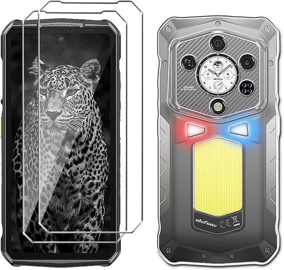 Case for Ulefone Armor 29 Ultra(6.67") Transparent Mobile Phone Case + 2PCS Tempered Glass Protective Film, Soft Silicone TPU Protective Cover