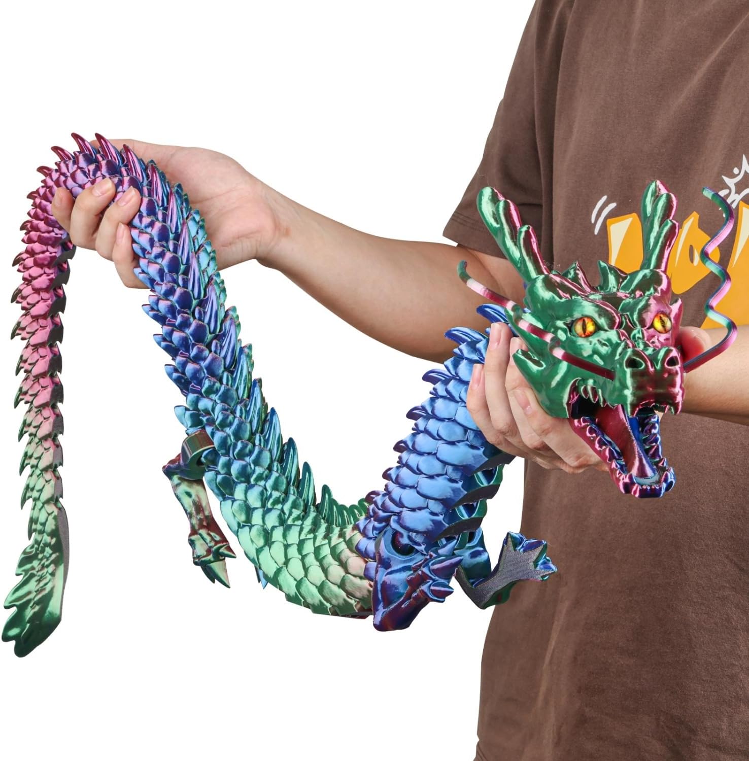 3D Printed Dragon Model, 48 Inches, Flexible Joints, Lacertid Figurine, Stress Relief Toy 48inch4ft