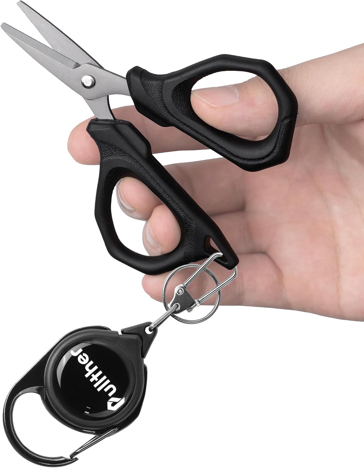 4.6 Fishing Scissors,Fishing Line Cutter for Braided Fishing Line,Fishing Gear with Tool Retractor,Non-Slip Grip Small Scissors for Saltwater & Freshwater