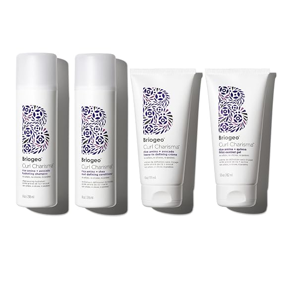 Briogeo Curl Charisma Curl Defining Set, Curly Hair Products, Shampoo, Conditioner, Curl Cream and Curl Gel, Vegan, Phalate & Paraben-Free, 27.5 oz