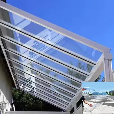 High Transparent Solid Polycarbonate roof Panel for Corridor Awning Visor, rain and Snow Protection Against UV4 x 6.6ft