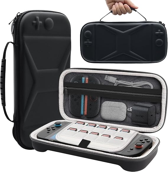 LANZHANFEI Nintendo Switch 2 Case,Switch 2 Accessories, Protective PC Shell Portable Case Pouch for 2025 Nintendo Switch 2 Console & Accessories,（Black）