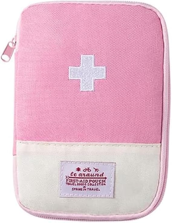 1 Pack Pink-Small First Aid Bag Empty,Empty First Aid Pouch, Mini Portable Medical Bag for Outdoor Camping Hiking Traveling Emergency Bag First Aid Kits,First Aid(Sports and Outdoors)