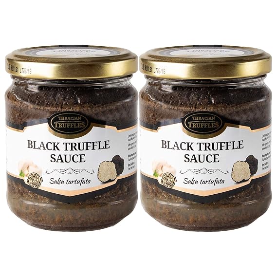 Black Summer Truffle Tuber aestivum Luxury Gourmet Food Sauce Pasta, Ideal for Meat, Grilled Bread, omelets, Pasta, Risotto, Sushi (2 x 170g)