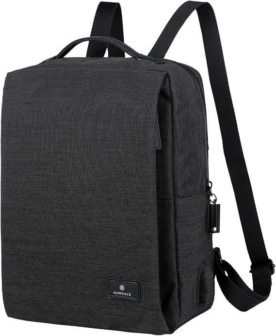 Nordace Siena II Mini Smart Backpack for Everyday Use with USB Charging Port, Water Resistant - Sleek Laptop Backpack for Daily Tasks, Work, and Casual Adventures (Black)