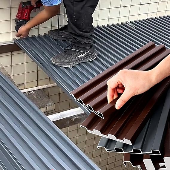 Aluminum Roofing Panels - Insulated Corrugated Roof Sheets with Screws for Patio Garages Sheds Pergola Sun Room Balcony - Windproof Board