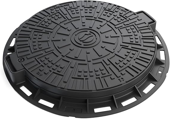Vodaland Plastic Manhole Cover with Bolted Down Removable Lid Reinforced Steel for Durability