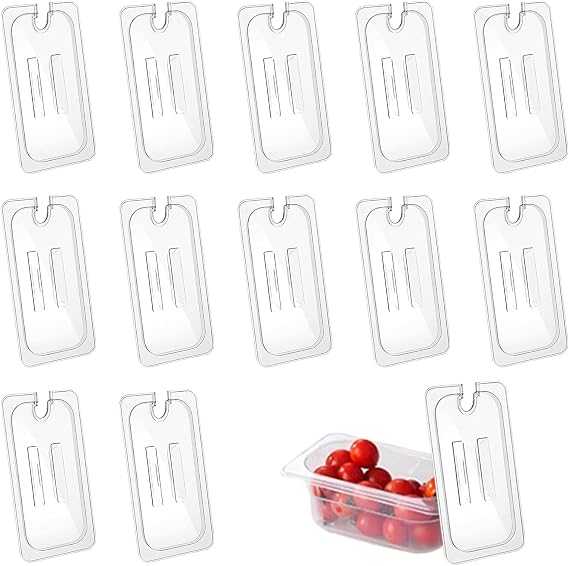 1/3 Food Pan Lids Stainless Steel Hotel Pan Covers 12 Pack | Commercial Catering Steam Table Anti Splash Slotted Lids, Kitchen Culinary Serving Trays Hardware, Heavy Duty Shell