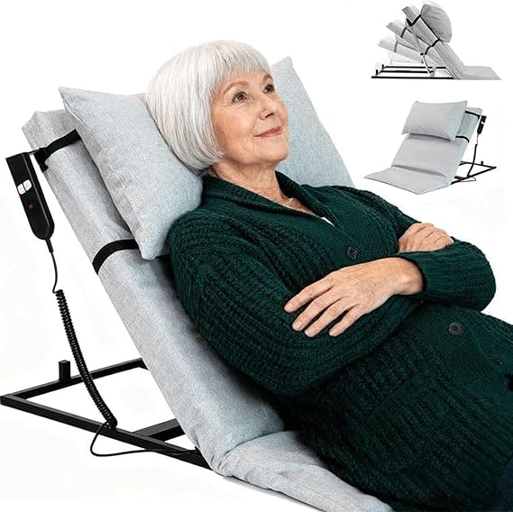 Medical Pillow Lifter, 2-80° Electric Lift Bed Backrest with Armrests, Portable Medical Sit-Up Back Rest Chair for Neck Head and Lumbar Support, Load-Bearing 300kg, Lifting Backrest for Bed(70cm)