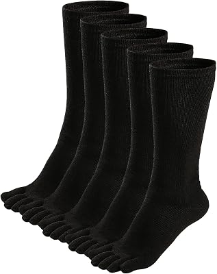 Mens Toe Socks Cotton Athletic Running Ankle Five Finger Crew Socks
