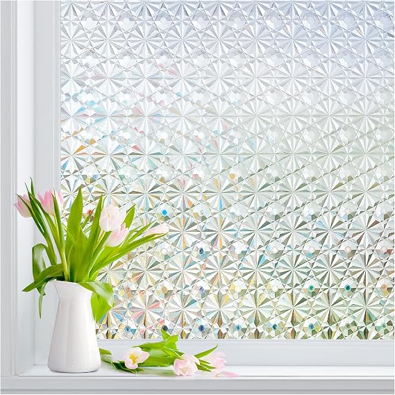 Windimiley Frosted Glass Window Privacy Film, Renter Friendly,11.8" x 78.7"