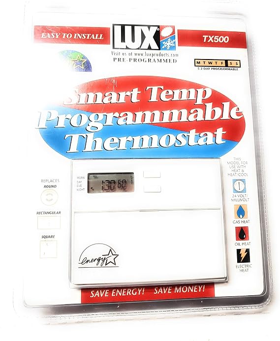 Lux Smart Temp TX500 Programmable Thermostat