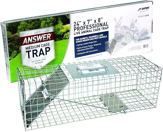 JT Eaton Answer 24" Humane Live Catch Trap for Medium Pests, Wire