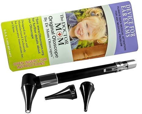 Doctor Mom Original Pocket Otoscope with Bright White LED Technology - Clamshell Packaging