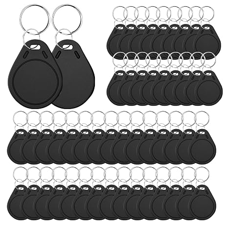 Ultralight C ULC RFID Key Fob, 13.56MHz Contactless Ticket IC MF0ICU2 RFID Key Fobs, NFC Key fob Token Tag Key Cards Compatible with Upgraded SAFLOK, KABA, ONITY and Salto Locks (50Pcs,Black)
