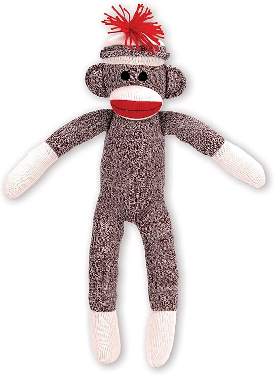 Schylling Brand Classic 20" Retro Sock Monkey Stuffed Animal - Knitted Texture Original Look - Ages 12 Months and Up