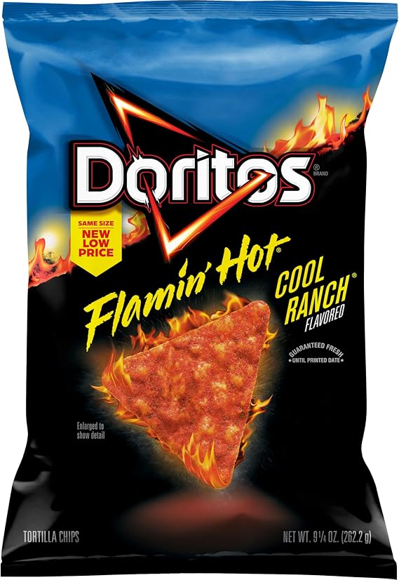 Doritos Tortilla Chips Flamin' Hot Cool Ranch, 9.25 Oz