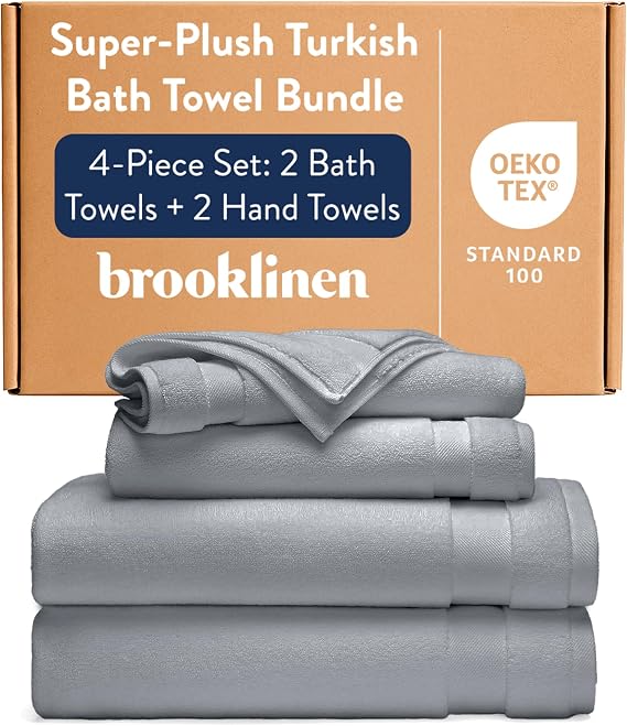Brooklinen 100% Turkish Cotton Bath Towels Spa-Quality Cotton, Quick-Dry - White