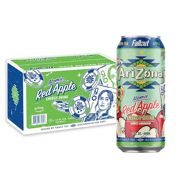 AriZona x Fallout Energy Drink - Red Apple Green Tea - 15 fl oz (12 Pack)