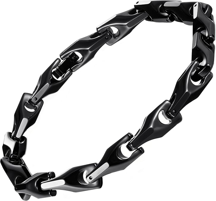 Urban Jewelry Mens Tungsten Carbide Wheat Sided Link Bracelet Rugged Link