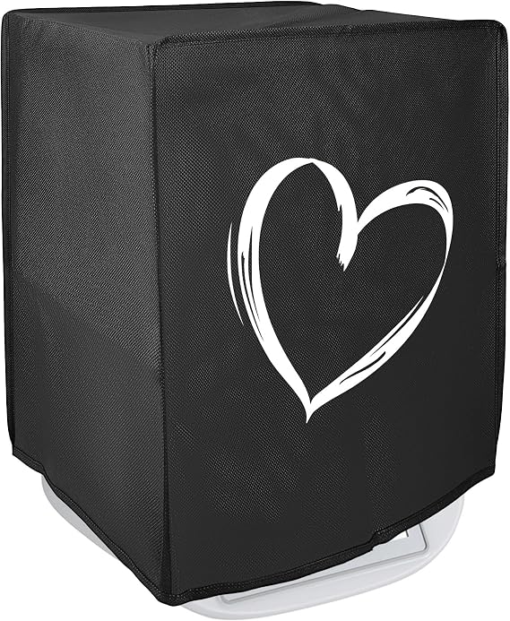 kwmobile Cover Compatible with Thermomix TM5 / TM6 with Varoma - Plastic Case for Kitchen Mixer - White/Black Brushed Heart