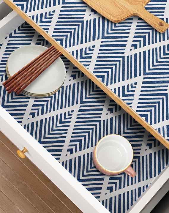Cohoo Home Shelf and Drawer Liner Non Adhesive Non Slip Blue 12in 23.6FT