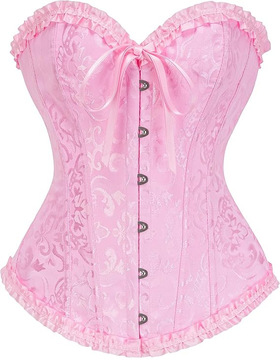 Bustier Corset Top for Women | Overbust Lace Up Waist Cincher Shapewear Lingerie