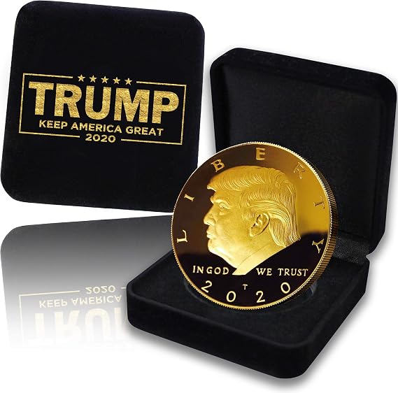 Donald Trump Coin 2020 with Gift Box - Gold Plated Collectible Coin, Protective Case (Donald Trump Coin with Gift-Box)