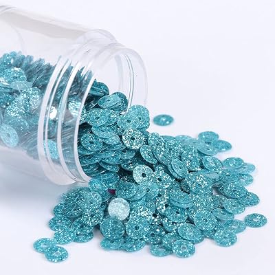 Trim for Sewing, 30g6000pcsPack 0.15in Flash Powder PVC Glitter Sequin Paillettes Sewing Craft DIY Accessories for Garment Color : Light Blue, Size : 0.15in