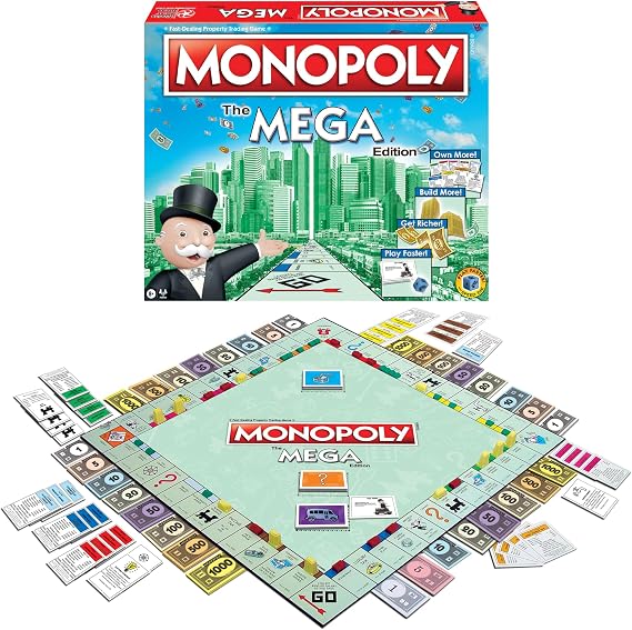 Monopoly The Mega Edition, with Speed Die, by Winning Moves Games USA | Bigger and Faster Version, 2 to 8 Players, Ages 8+