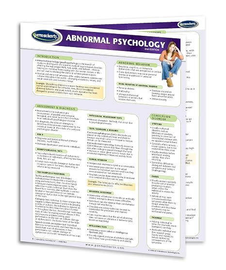 Abnormal Psychology Guide - Psychology Quick Reference Guide by Permacharts