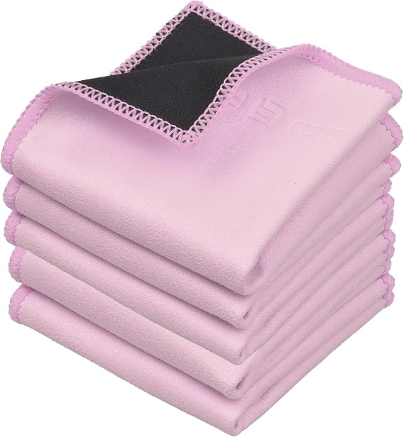 ECO-FUSED Microfiber Cleaning Cloths Double-Sided - 5 Pack - 6.6 x 6.2 inch - Microfiber and Suede Cloth for Smartphones, LCD TV, Tablets, Laptop Screens, Camera Lenses