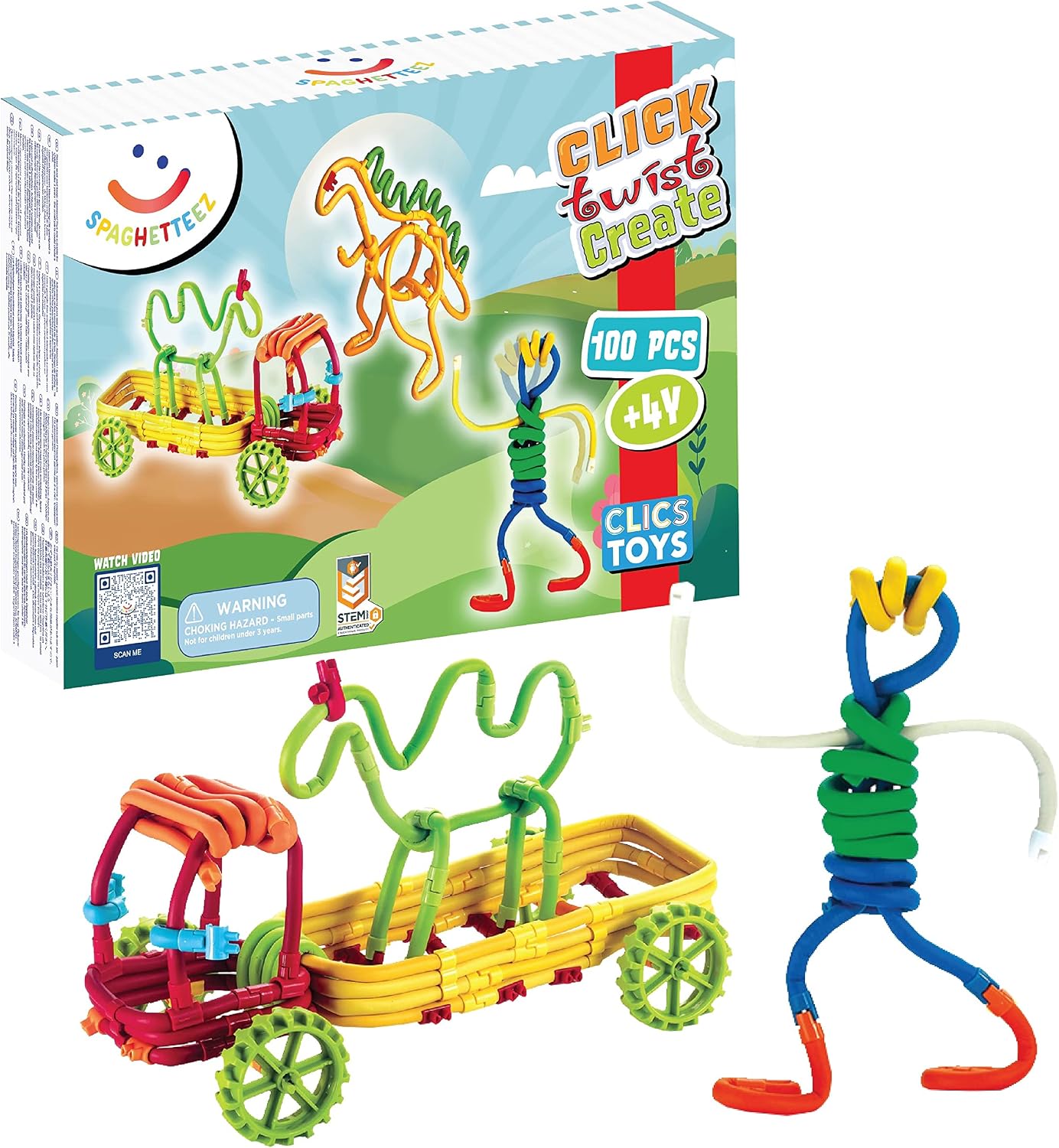 Antistress Toy for Children Ages 5 and up, Educational Montessori Craft Set for Boys and Girls, Flexible Building Blocks