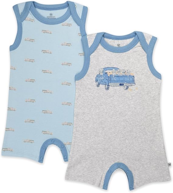 HonestBaby Baby Multipack 100% Organic Cotton Sleeveless Romper