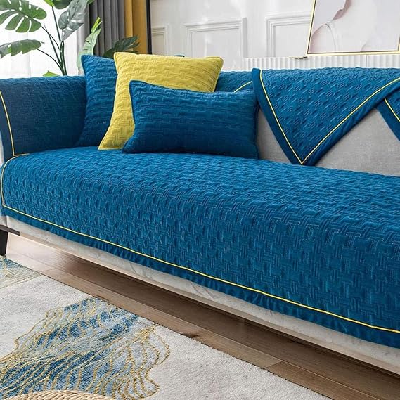 Cosy Solid Colour Non-Slip Sofa Cover (Blue, 90 x 120 cm)