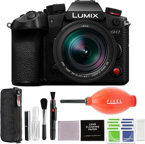 Panasonic Lumix GH7 Mirrorless Camera with 12-60mm f2.8-4 Lens and Pixel Advanced Accessory and Travel Bundle | DC-GH7LK | Extended