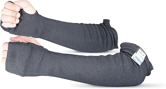 BSV Kevlar Arm Protection Sleeves with Thumb Hole - Cut, Scratch, Bite and Heat-Resistant - Unisex, 18", 1 Pair
