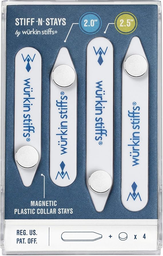 Wurkin Stiffs Plastic Magnetic Collar Stays As Seen on Shark Tank | Stiff-N-Stays Collar Inserts