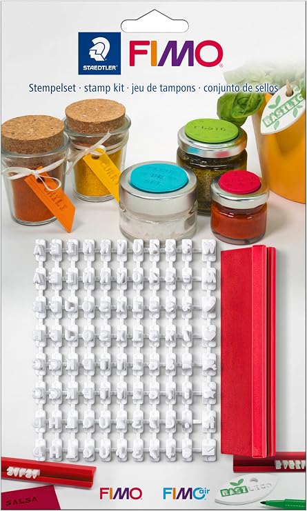 Fimo STAEDTLER 8700 09 Stamp Kit - 88 Characters incl. Letters, Numbers & Special Characters (Pack of 1), 56g, White